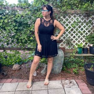 EXPRESS black lace mini midi dress